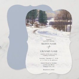 Invitación Boda de paisaje de nieve de invierno acuarela