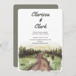 Invitación Boda de paisaje natural de color acuático moderno