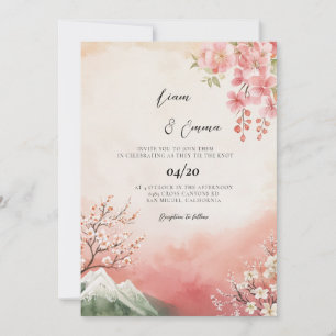Invitación Boda de paisaje tradicional japonés