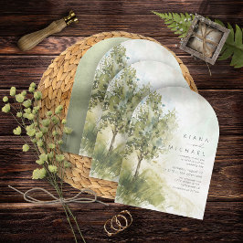 Invitación Boda de paisajes acuáticos Sage Green Arch ID786