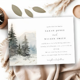 Invitación Boda de paisajes de la montaña de nieve de inviern