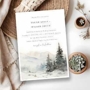 Invitación Boda de paisajes de la montaña de nieve de inviern