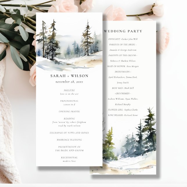 Invitación Boda de paisajes de nieve de los Pinos de Invierno (Subido por el creador)