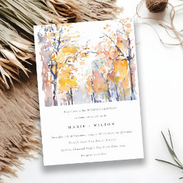 Invitación Boda de paisajes de otoño de otoño ruidoso pastel