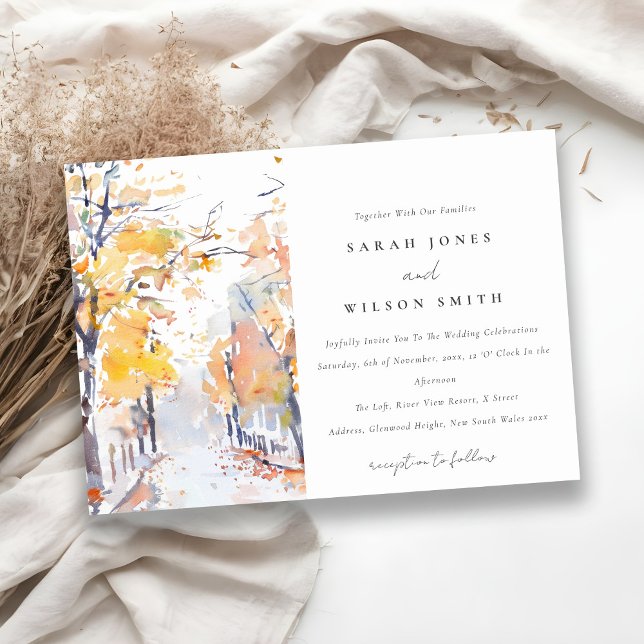 Invitación Boda de paisajes de otoño de Rustic Pastel (Subido por el creador)