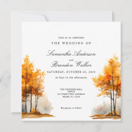 Invitación Boda de paisajes de otoño en otoño