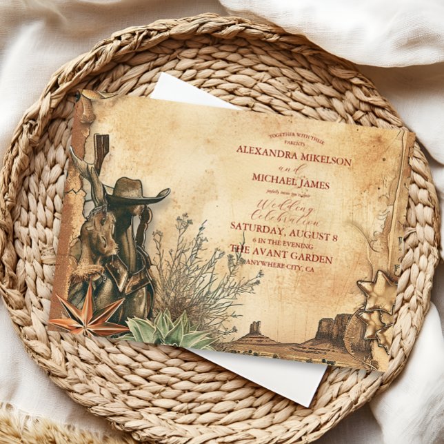 Invitación Boda de paisajes del desierto del Oeste de Boho Ca (Subido por el creador)