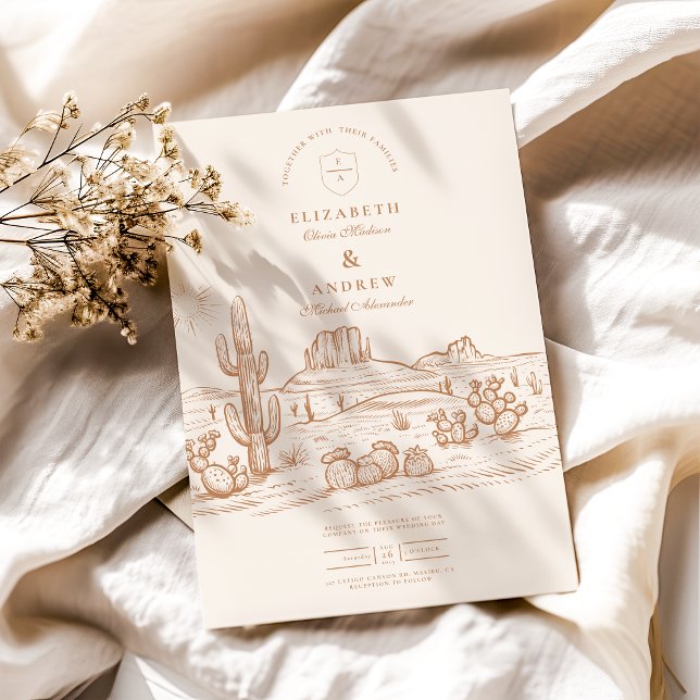 Invitación Boda de paisajes del desierto del Oeste de Boho Ca (Subido por el creador)