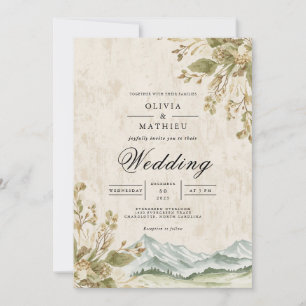 Invitación Boda de paisajes florales de Sepia