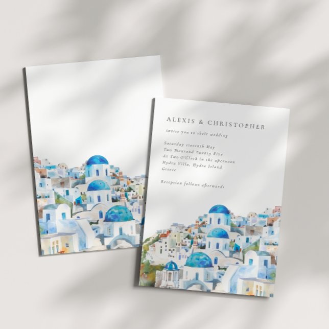 Invitación Boda de paisajes mediterráneos acuarela (Subido por el creador)