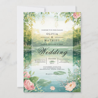 Invitación Boda de paisajes Tranquilo Bloom