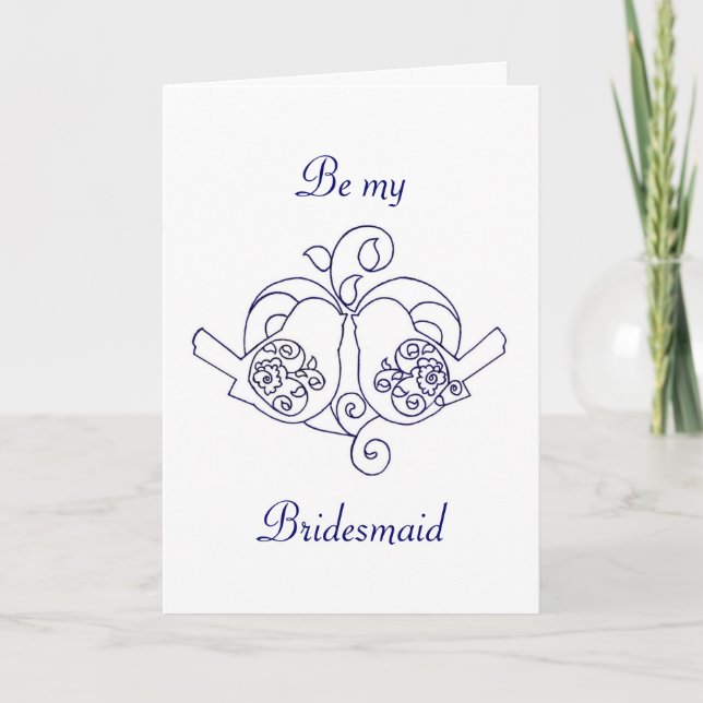 Invitación Boda de pájaro azul clásico natural (Anverso)