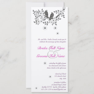 Invitación Boda de pájaro de amor forestal encantado