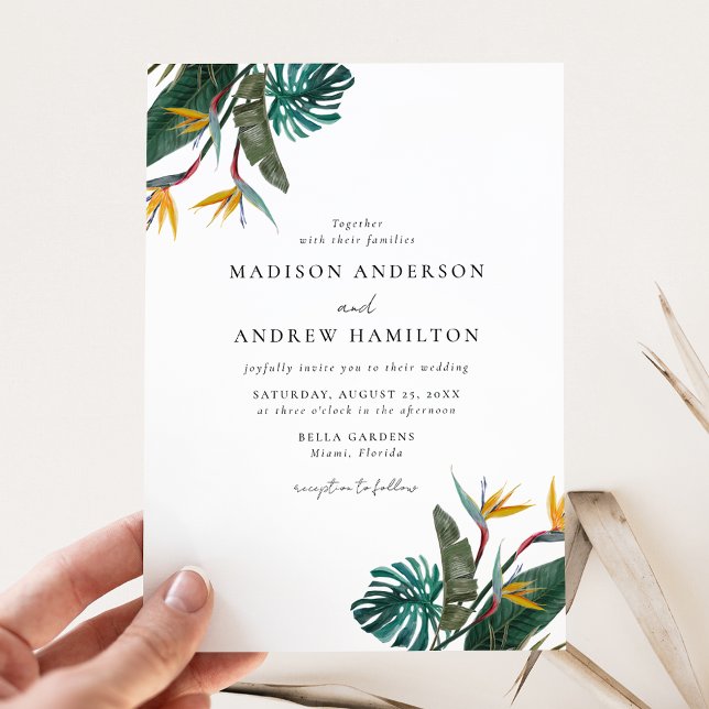 Invitación Boda de Pájaro de Paraíso con Acuarela (Subido por el creador)