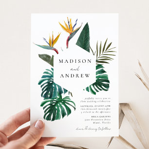 Invitación Boda de Pájaro de Paraíso con Acuarela