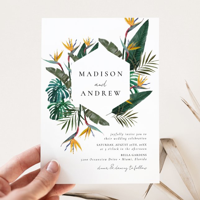 Invitación Boda de Pájaro de Paraíso con Acuarela (Subido por el creador)