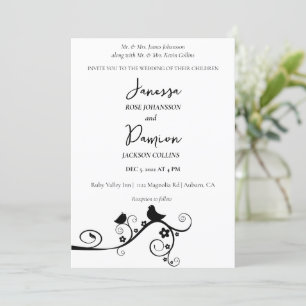 Invitación Boda de Pájaros de Amor