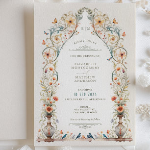 Invitación Boda de Pájaros de Mariposas de la República Victo