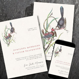 Invitación Boda de pájaros del amor divertidos
