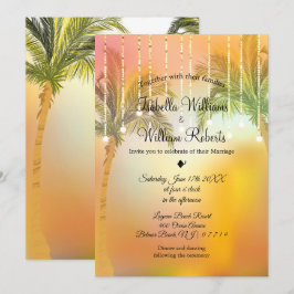 Invitación Boda de Palm Beach String Lights