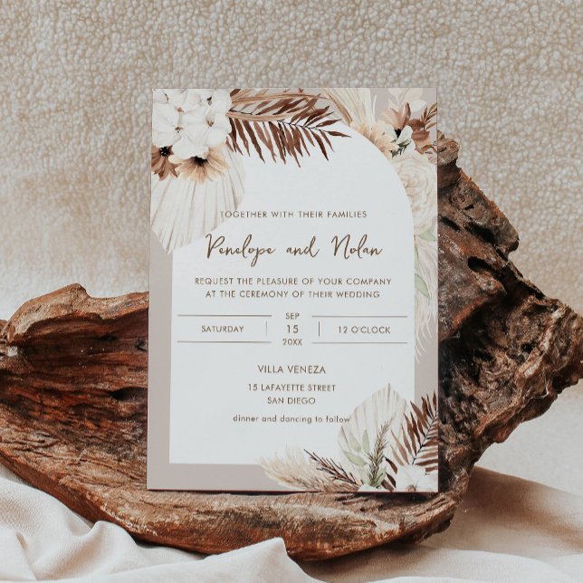 Invitación BODA de Palm Foliage Seco de SIERRA Bohemian (Subido por el creador)