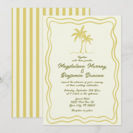 Invitación Boda de Palma con Marco Ondulado de Cítricos Dibuj