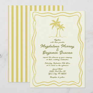 Invitación Boda de Palma con Marco Ondulado de Cítricos Dibuj