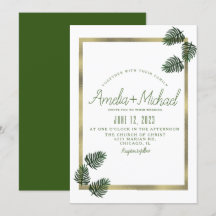 Boda de palma de papel de estaño botánico tropical