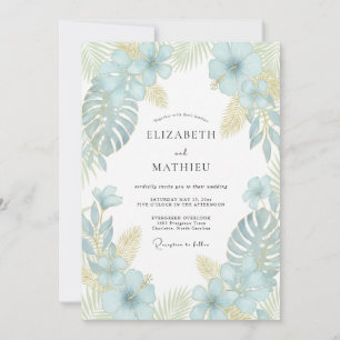 Invitación Boda de Palma Eucalipto Aqua Tropical