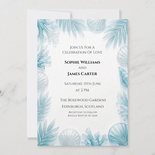 Invitación Boda de Palma Tropical (Anverso)