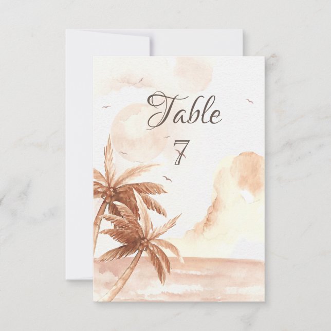 Invitación Boda de palmas tropicales rusticas (Anverso)