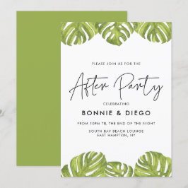 Invitación Boda de palmas verdes tropicales tras fiesta
