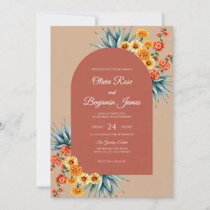 Invitación Boda de palmera tropical eucalipto óxido