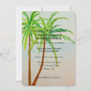 Invitación Boda de Palmeras Tropicales de Playa