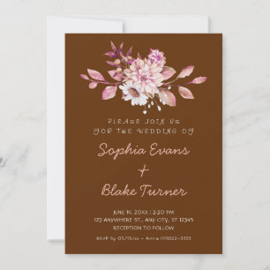 Invitación Boda de Pan de Jengibre Floral Suave País Moderno