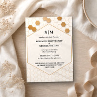 Boda de panal de abeja dorado beige