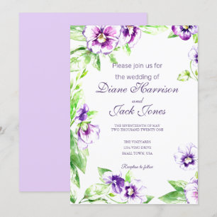 Invitación Boda de paneles acuarelas