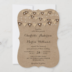 Invitación Boda de papel de Kraft en un país ruso