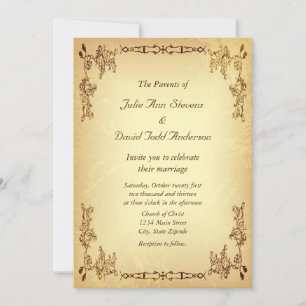 Invitación Boda De Papel Retro Vintage