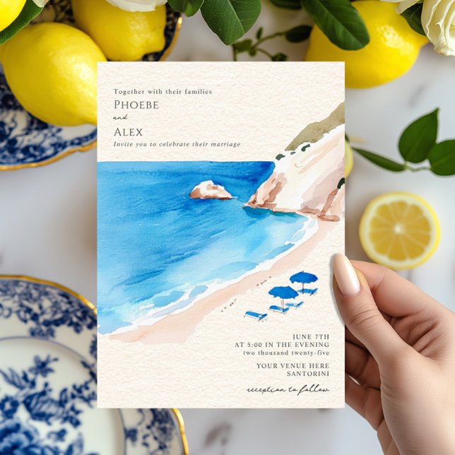 Invitación Boda de paraguas costeros (Subido por el creador)
