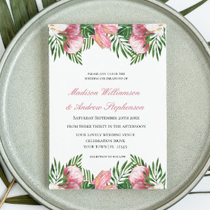 Invitación Boda de Paraíso Tropical con Acuarela Floral