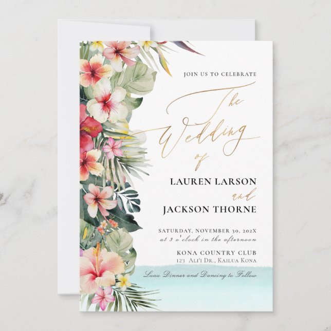 Invitación Boda de Paraíso tropical de Moda ArtsApp (Anverso)