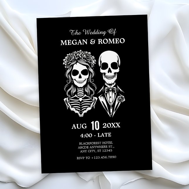 Invitación Boda de pareja de esqueletos góticos (Subido por el creador)