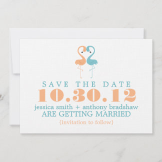 Invitación Boda de Pareja de Flamencos Save the Date