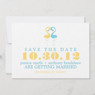 Invitación Boda de pareja de flamencos Save the Date