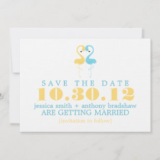 Invitación Boda de pareja de flamencos Save the Date