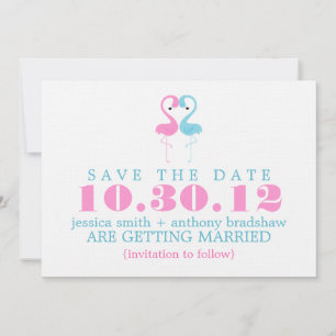 Invitación Boda de Pareja de Flamencos Save the Date