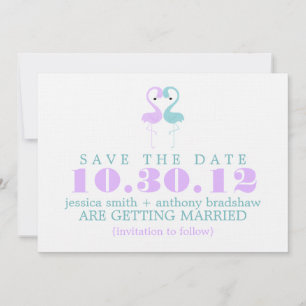 Invitación Boda de pareja de flamingo salva la fecha