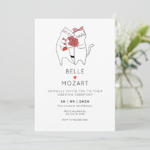 Invitación Boda de pareja de gatos