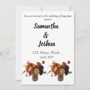 Invitación Boda de pareja rústica de Fall Boho
